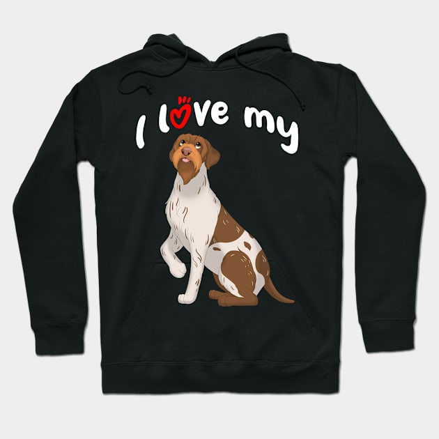 I Love My Wirehaired Pointing Griffon Dog Hoodie by millersye